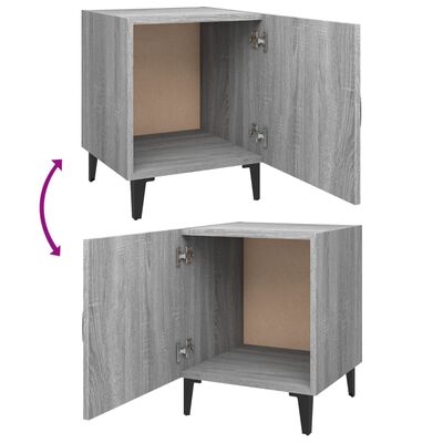 vidaXL Mesitas de noche 2 uds madera contrachapada gris Sonoma