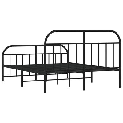 vidaXL Estructura de cama cabecero y estribo metal negro 140x200 cm