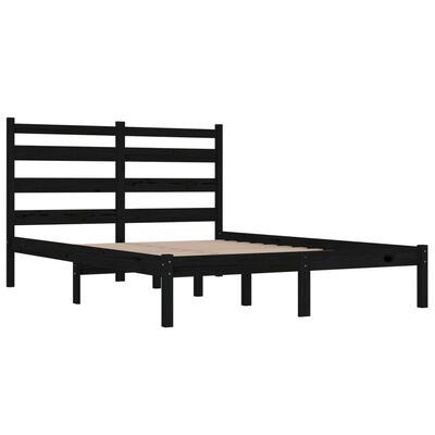 vidaXL Estructura de cama madera maciza pino negra doble 120x190 cm