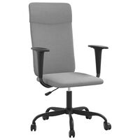 vidaXL Silla de oficina altura ajustable tela gris claro