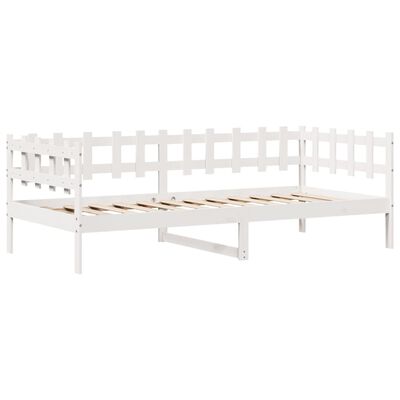 vidaXL Sofá cama con cajones madera maciza de pino blanco 90x200 cm