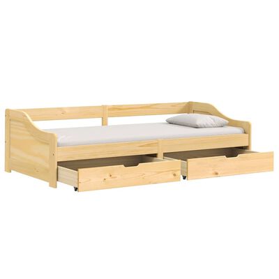 vidaXL Sofá cama con 2 cajones madera maciza pino IRUN 90x200cm