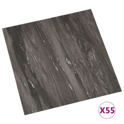 vidaXL Lamas para suelo autoadhesivas 55 uds PVC gris oscuro 5,11 m²