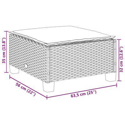 vidaXL Set de sofás de jardín 8 pzas y cojines ratán sintético gris