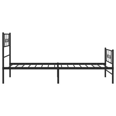 vidaXL Estructura cama sin colchón con estribo metal negro 100x190 cm