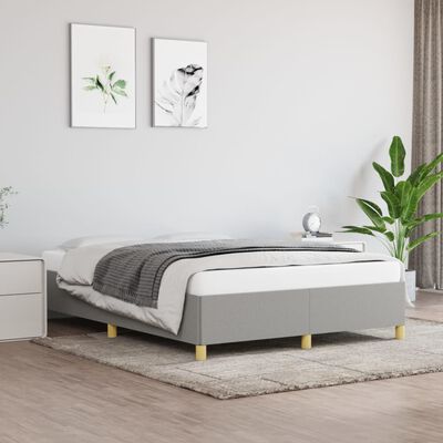 vidaXL Cama sin colchón tela gris claro 140x200 cm