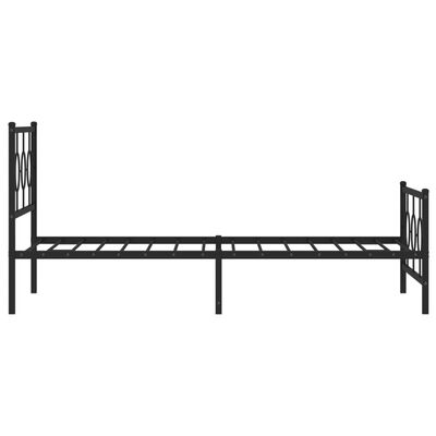 vidaXL Estructura cama sin colchón con estribo metal negro 107x203 cm