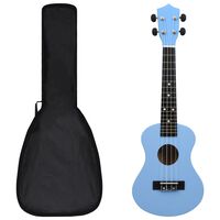 vidaXL Set de ukelele soprano con funda para niños azul bebé 23"