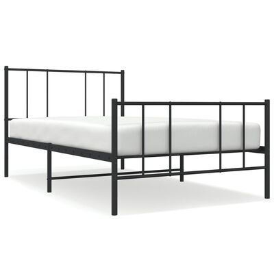 vidaXL Estructura cama sin colchón con estribo metal negro 90x190 cm