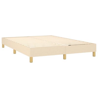 vidaXL Cama box spring con colchón tela color crema 140x200 cm