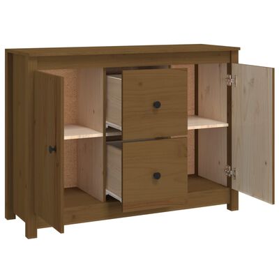 vidaXL Aparador de madera maciza de pino marrón miel 100x35x74 cm