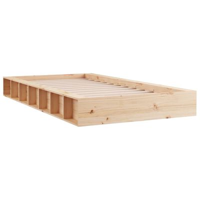 vidaXL Estructura de cama doble pequeña de madera maciza 120x190 cm