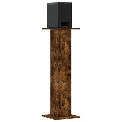 vidaXL Soportes altavoces 2 uds madera roble ahumado 30x30x95 cm