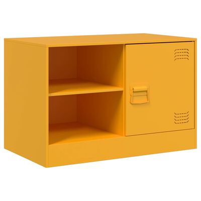 vidaXL Mueble para TV de acero amarillo mostaza 67x39x44 cm