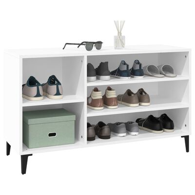 vidaXL Mueble zapatero madera contrachapada blanco 102x36x60 cm