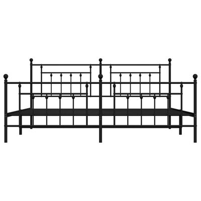 vidaXL Estructura cama sin colchón con estribo metal negro 200x200 cm