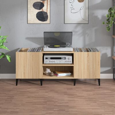 vidaXL Mueble discos madera contrachapada roble sonoma 121x38x48 cm