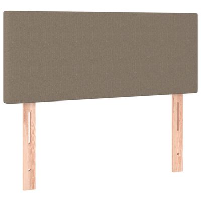 vidaXL Cama box spring con colchón LED tela gris taupe 80x200 cm