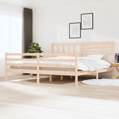 vidaXL Estructura de cama de madera maciza super king 180x200 cm