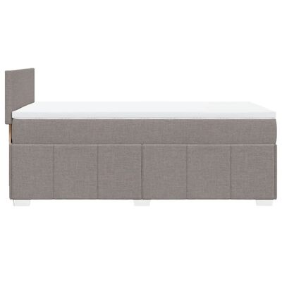 vidaXL Cama box spring con colchón tela gris taupe 90x190 cm