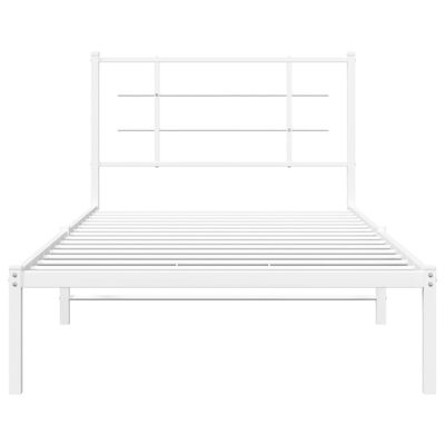 vidaXL Estructura cama sin colchón con cabecero metal blanco 100x190cm