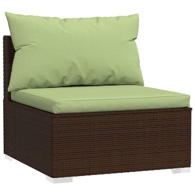 vidaXL Set muebles de jardín 6 piezas y cojines ratán sintético marrón