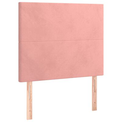 vidaXL Cama box spring con colchón terciopelo rosa 90x190 cm