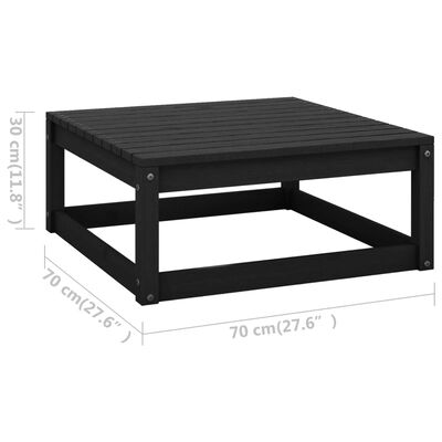 vidaXL Set de muebles de jardín 11 pzas con cojines madera pino negro