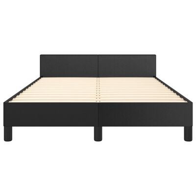 vidaXL Estructura de cama con cabecero cuero sintético negro 120x200cm