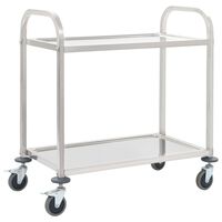 vidaXL Carrito de cocina de 2 alturas acero inoxidable 95x45x83,5 cm