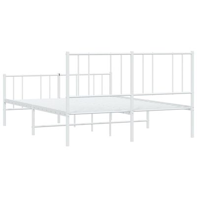 vidaXL Estructura cama sin colchón con estribo metal blanco 160x200 cm