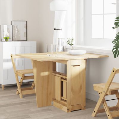 vidaXL Mesa de comedor plegable mariposa Corona madera pino marrón