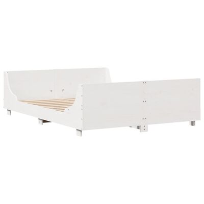 vidaXL Estructura de cama sin colchón madera de pino blanca 120x200 cm