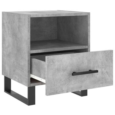 vidaXL Mesita noche 2 uds madera ingeniería gris hormigón 40x35x47,5cm