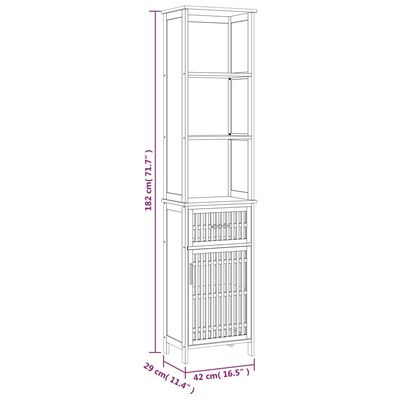 vidaXL Mueble de baño madera maciza de nogal 42x29x182 cm