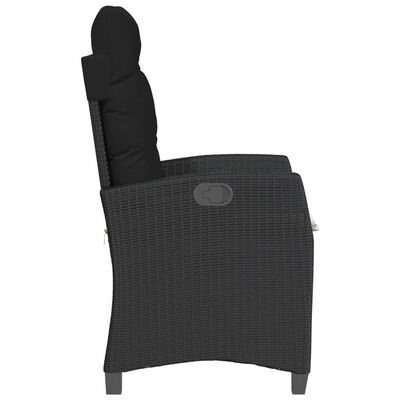 vidaXL Sillones reclinable jardín cojines 2 uds ratán sintético negro