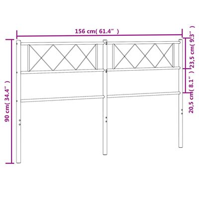 vidaXL Cabecero de metal blanco 150 cm