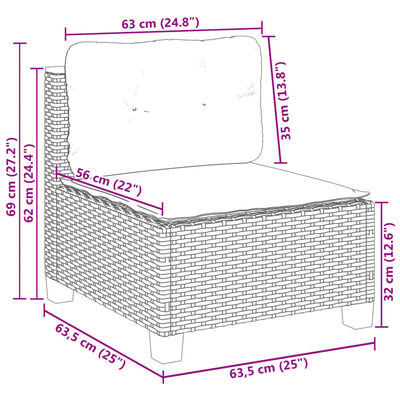 vidaXL Set de sofás de jardín 8 pzas y cojines ratán sintético gris