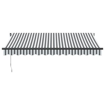 vidaXL Toldo retráctil manual gris antracita y blanco 350x250 cm