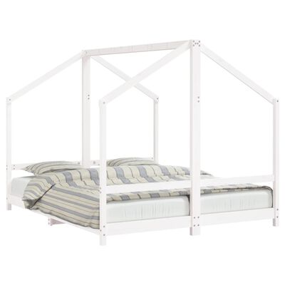 vidaXL Estructura de cama para niños madera pino blanco 2x(80x200) cm