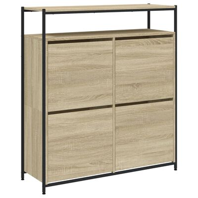 vidaXL Mueble zapatero 4 cajones abatibles roble Sonoma 100x34x112 cm