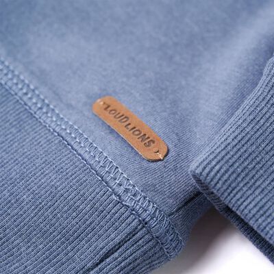 Sudadera infantil con capucha azul melange 92