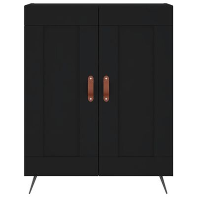 vidaXL Aparador alto madera contrachapada negro 69,5x34x180 cm