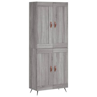 vidaXL Aparador alto madera contrachapada gris sonoma 69,5x34x180 cm