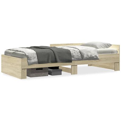 vidaXL Estructura de cama sin colchón madera roble Sonoma 90x200 cm