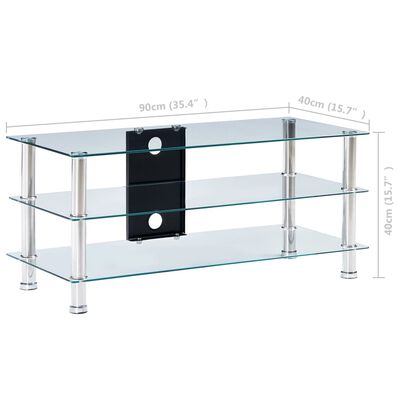 vidaXL Mueble de TV vidrio templado transparente 90x40x40 cm