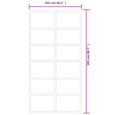 vidaXL Puerta corredera con herrajes ESG vidrio y aluminio 102x205 cm