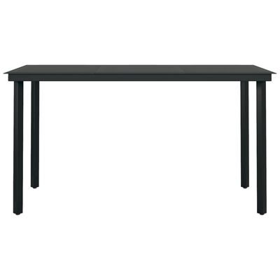 vidaXL Juego de comedor de jardín 7 piezas con cojines gris y negro