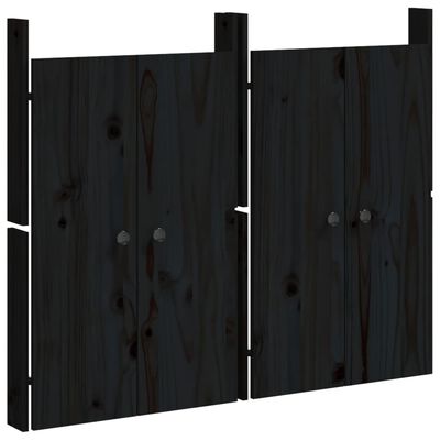 vidaXL Puertas de cocina exterior 2 uds madera pino negro 50x9x82 cm