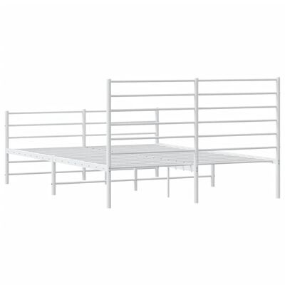 vidaXL Estructura cama sin colchón con estribo metal blanco 120x200 cm